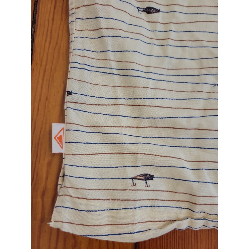 St Johns Bay Mens XL Fishing Lure Button Up Linen Cotton Blend Vacation Casual - Picture 9 of 10
